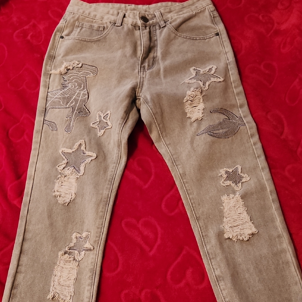 Classic Straight Leg Jeans with Accents